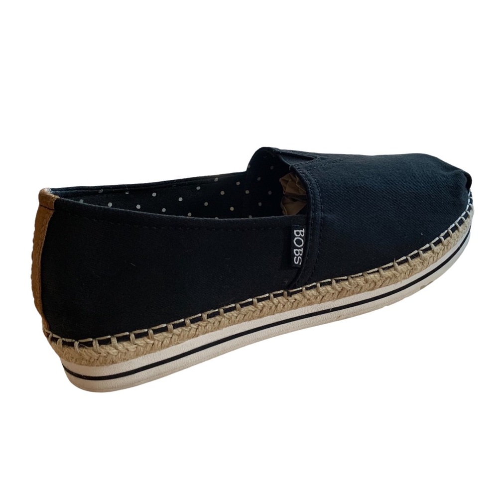 Sketchers Bobs Espadrille High Jinx Shoes Black - Picture 3 of 5